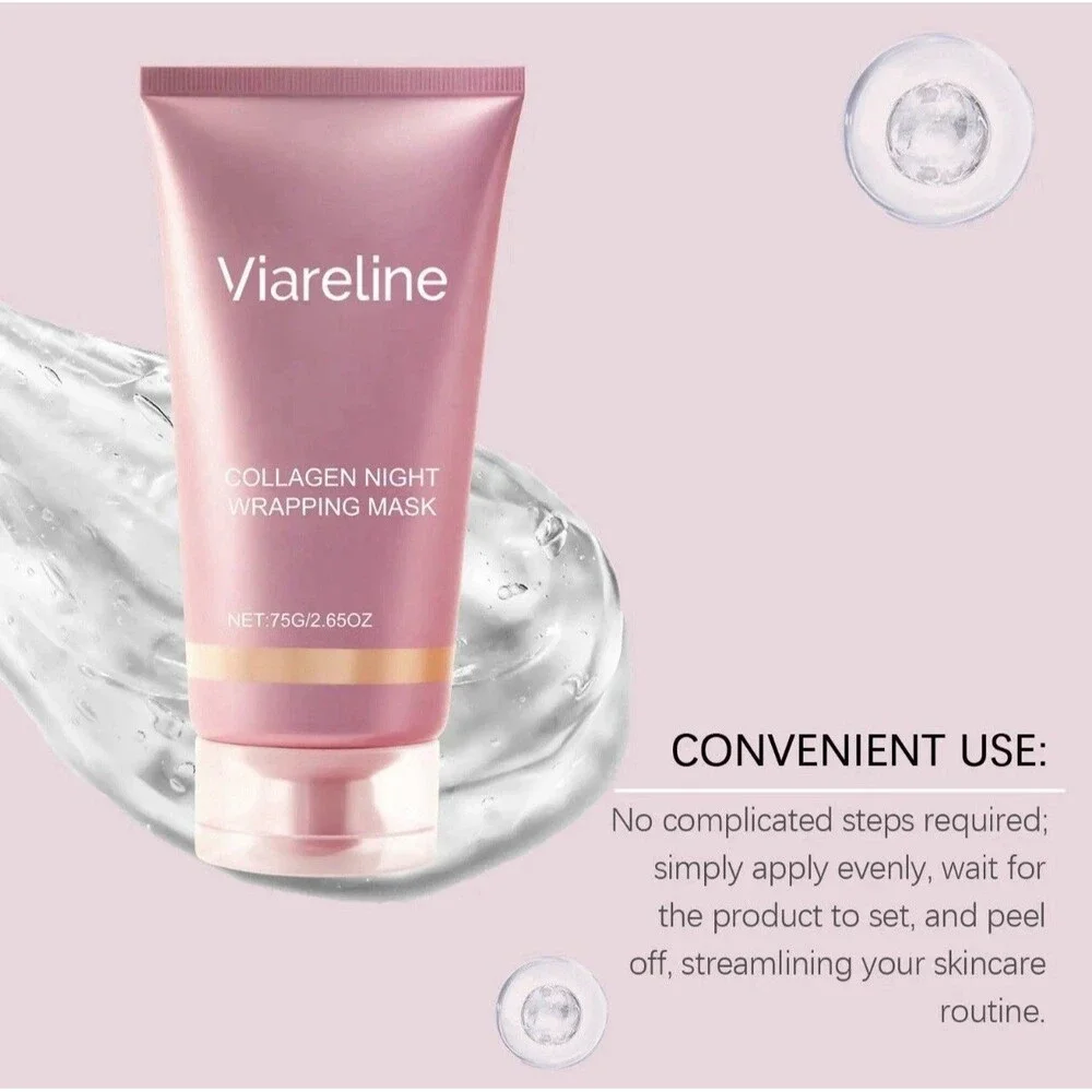 Collagen Night Wrapping Mask & Brush 75G/2.65 Oz New In Sealed Package